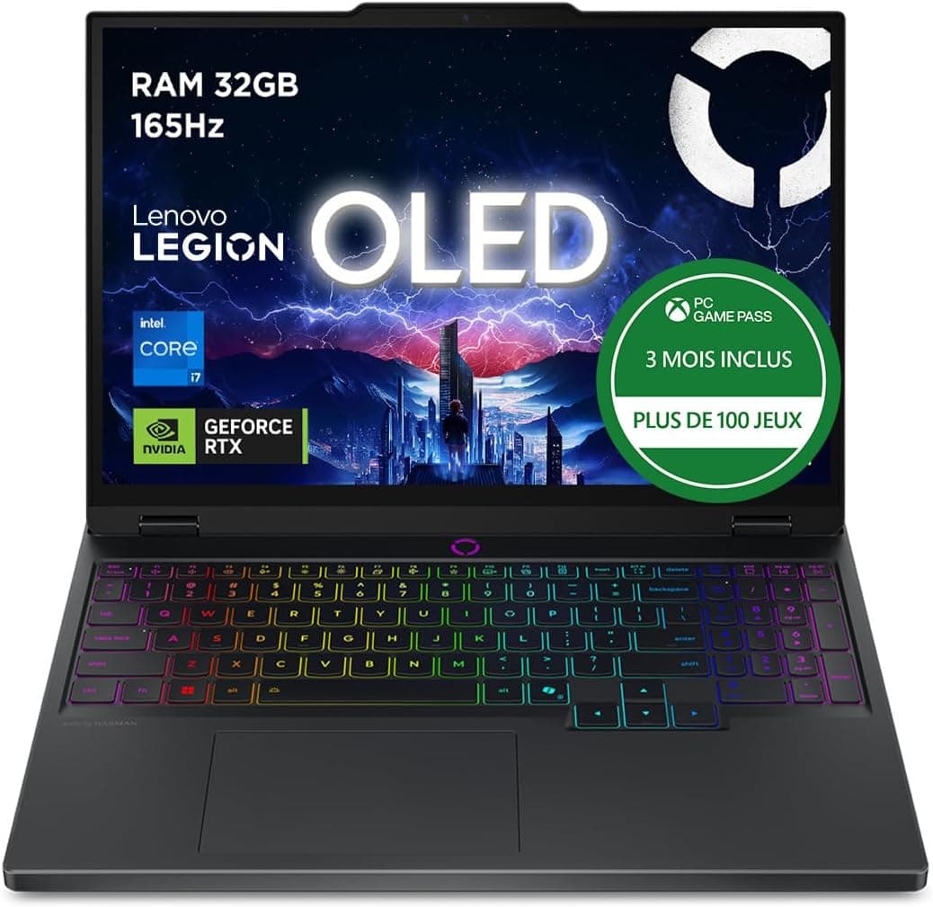 Lenovo Legion 5 15IRX10 — i7-13650HX + RTX 5070, 15.1'' OLED WQXGA 165Hz, 32 Go — vue principale