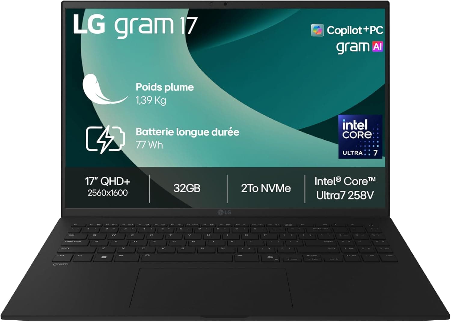 LG Gram 17 17" Core Ultra 7 258V 32 Go 2 To