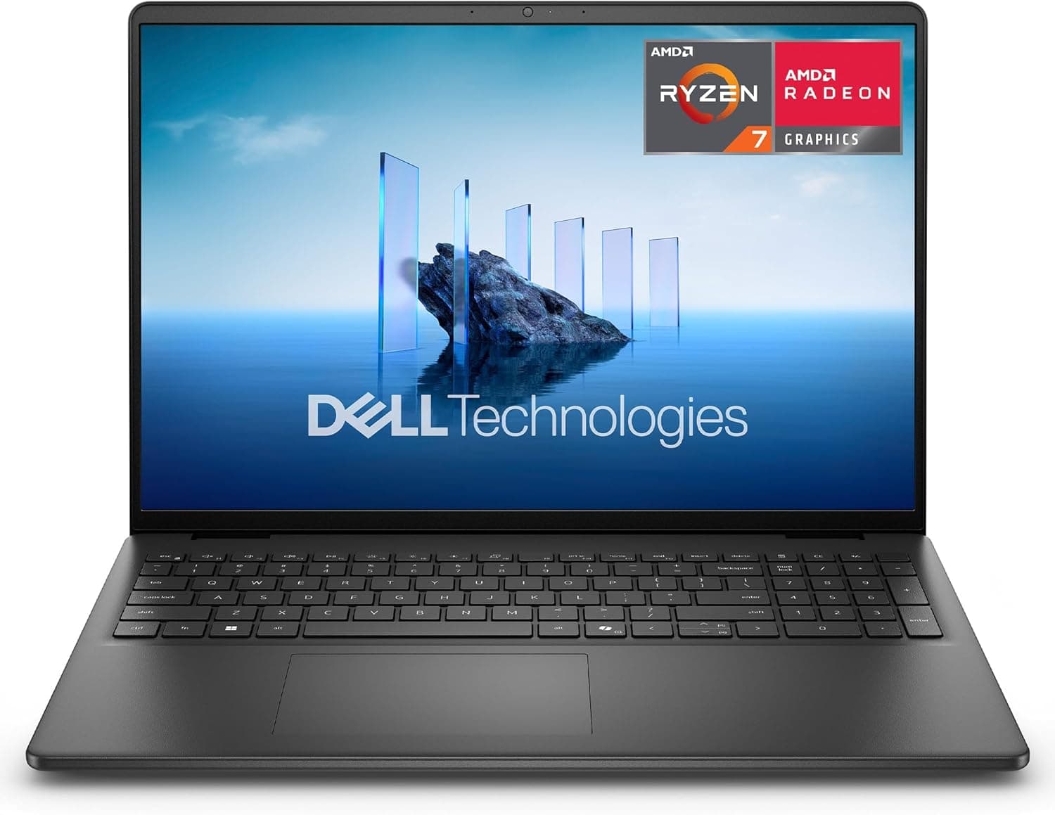 Dell 16 PC Portable DC16255 AMD Ryzen 7 250, 16" 2K (1920x1200) Antireflet, AMD Radeon, 16 Go RAM DDR5, 1 to SSD, Windows 11 Home, Clavier rétroéclairé AZERTY – Carbon Black